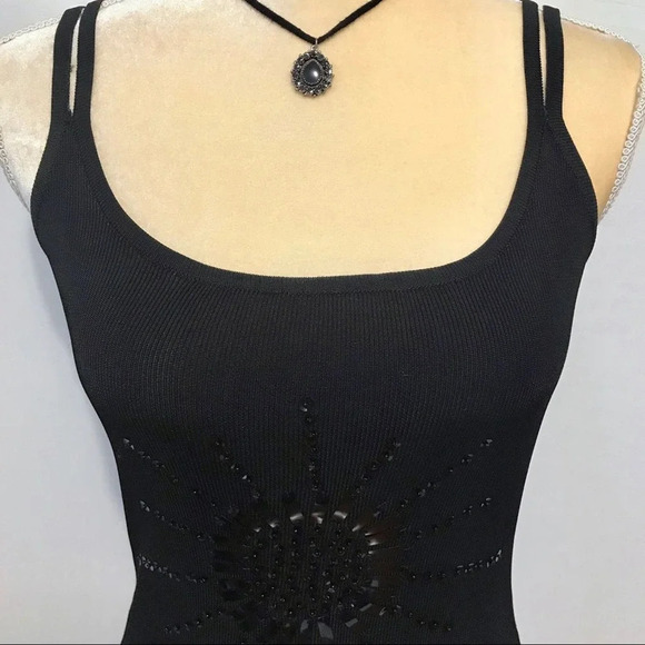 Cal Fashion Black Tank Top Embellishments Women S - Picture 4 of 9